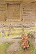 A Rattvik Girl  by Wooden Storehous, Carl Larsson